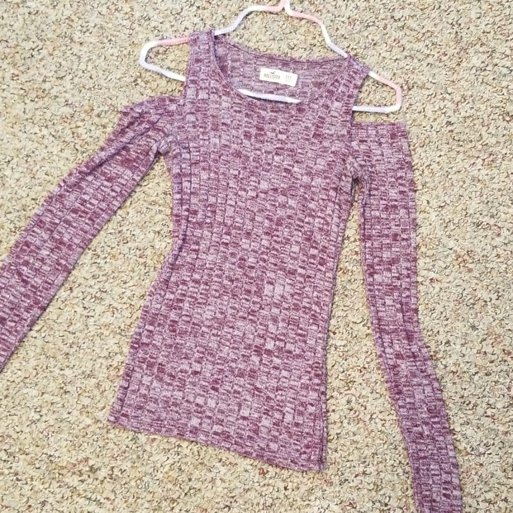 Hollister cold shoulder long-sleeve top